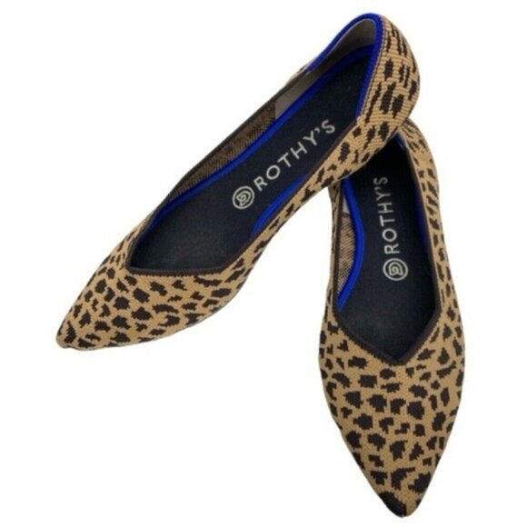 Rothy's The Point Ballet Flat Shoes in Cheetah Leopard Print Women's Size 7 - Picture 13 of 15